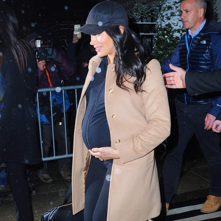 Meghan leaves her baby shower in New York 2019. Picture: Backgrid