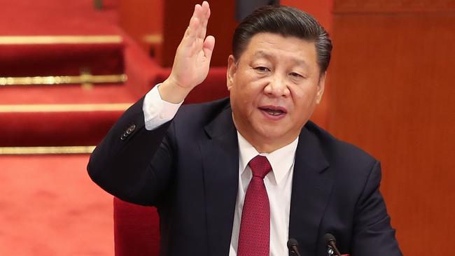 Chinese President Xi Jinping at the closing of the 19th Communist Party Congress at the Great Hall of the People in Beijing, China. Picture: Lintao Zhang/Getty Images