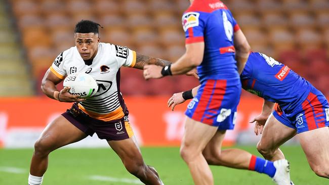 Tesi Niu copped abuse on social media after the Broncos’ loss to the Knights. Picture: NRL Photos