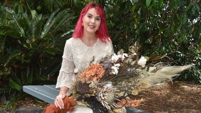 Blooming Bespoke owner Emma Stegman has launched her own business selling unique bouquets of dried blooms. Picture: Rhylea Millar