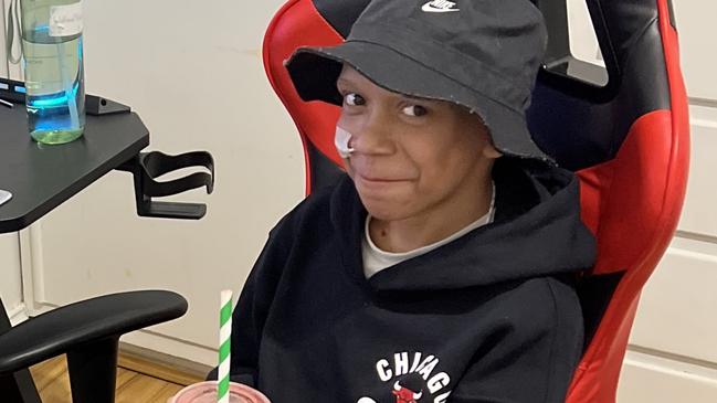 Nathaniel Love, was diagnosed with leukaemia in February this year and must travel for a bone marrow transplant. Picture: Supplied by family