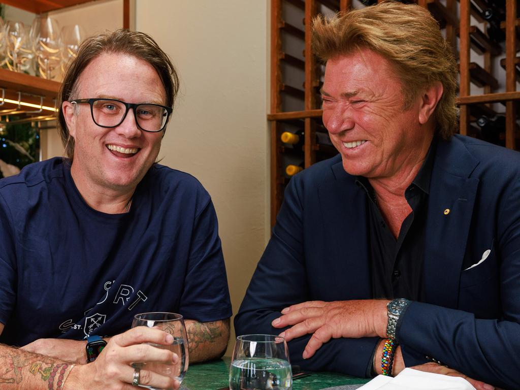 Richard Wilkins sits down with Jonathon Moran at Bathers' Pavilion, Mosman. Picture: Justin Lloyd