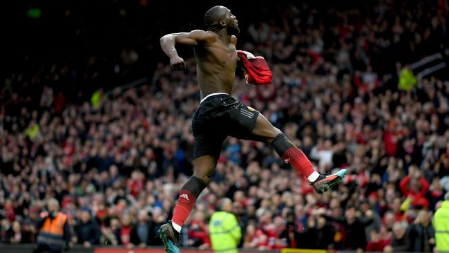 Romelu Lukaku celebrates after scoring his team's third goal against Southampton. Picture: Getty Images