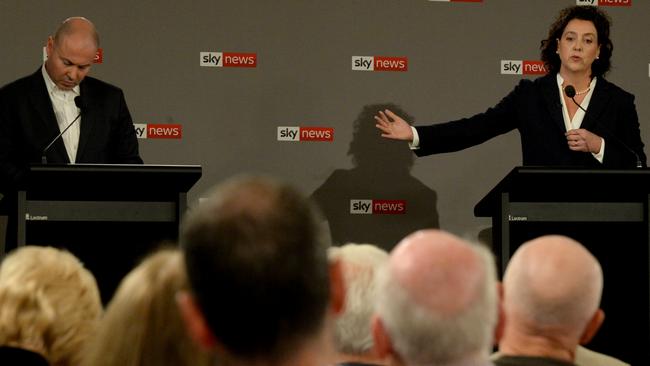 Federal Treasurer Josh Frydenberg and prospective future member for Kooyong Monique Ryan. Teal women shouldn’t be condemned for not wanting to enter a race which is staked against women in the Liberal Party, writes Peter Van Onselen. Picture: NCA NewsWire / Andrew Henshaw