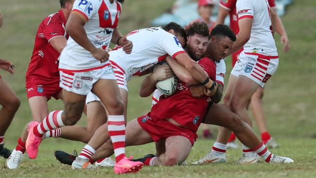 Ben Thomas taking a hit-up for Kincumber. Picture: Sue Graham