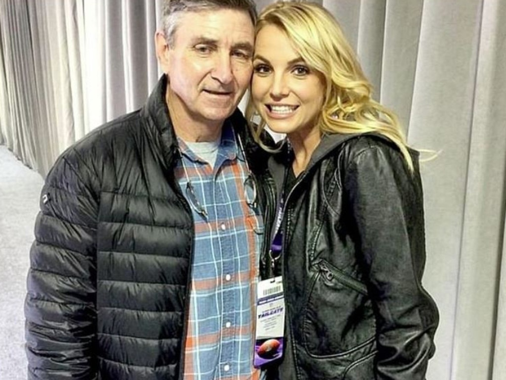 Britney Spears with dad Jamie. Picture: Supplied.