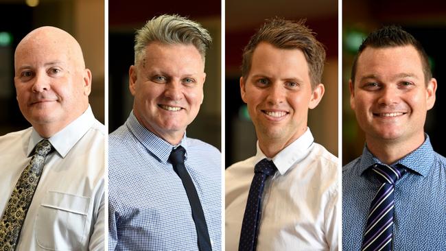 Territory Alliance’s four new candidates Andrew Harley, Gary Strachan, David Ridley and Caleb Cardno. Pictures: Che Chorley