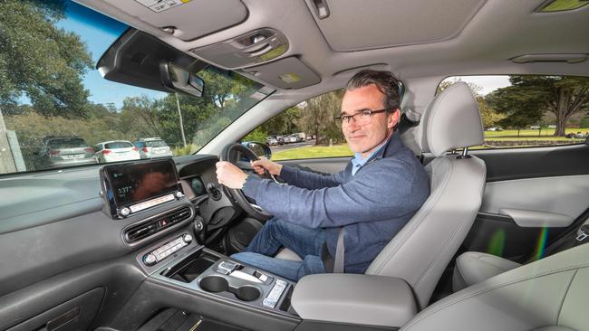 The interior of the electric car. Picture: Tony Gough