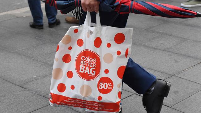 Coles’ “better bags” aren’t better if they are used only once. Picture: AAP Image/Peter RAE.