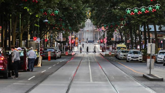 Bourke Street in the Melbourne CBD last week. Picture: Getty Images