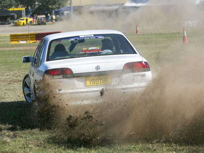 SUMMERNATS 2018. Classic model Holden Competes in the grass driving event at Summernats 31 in Canberra. Photo: Keegan Carroll