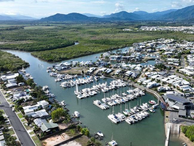 Aerial view of Bluewater Marina and the luxury Bluewater waterfront housing estate at Trinity Park, on the northern beaches of Cairns. Picture: Brendan Radke