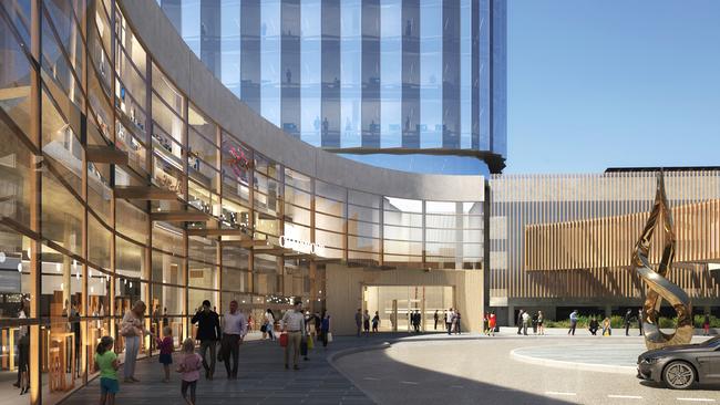 An artist's impression of the new entrance to Chadstone on Middle Rd and its office tower, which will be built by 2025. Picture: Supplied.