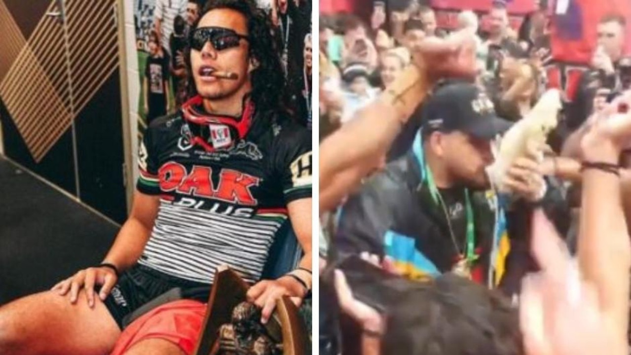 The Penrith Panthers have celebrated their NRL Grand Final triumph in style, dousing themselves in champagne showers after Sunday evening’s comprehensive 28-12 victory over the Parramatta Eels.