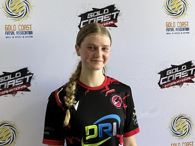 Charlee Patterson of the West Canberra Lightning at the Gold Coast International Futsal 2025. Picture: Mitch Bourke.