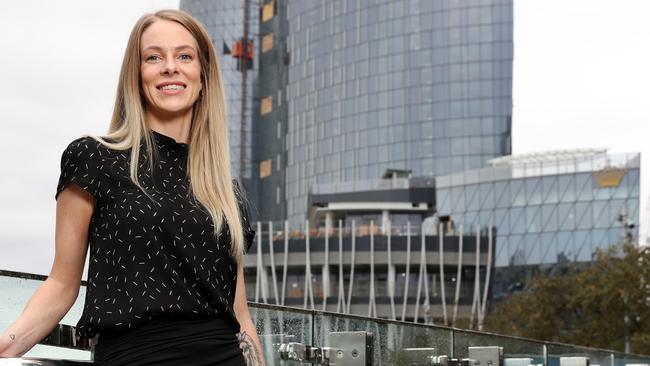 Crown employee Jessica Downey, one of the first of 1000 to be employed at the new tower. Picture: Jonathan Ng