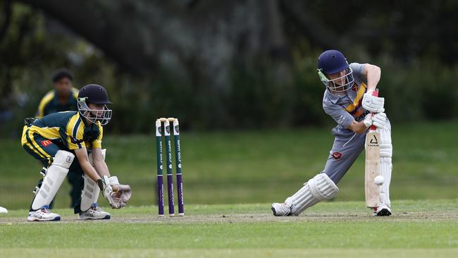 Benjamin Leroux Miny anchored the innings for Stockton. Picture: Michael Gorton