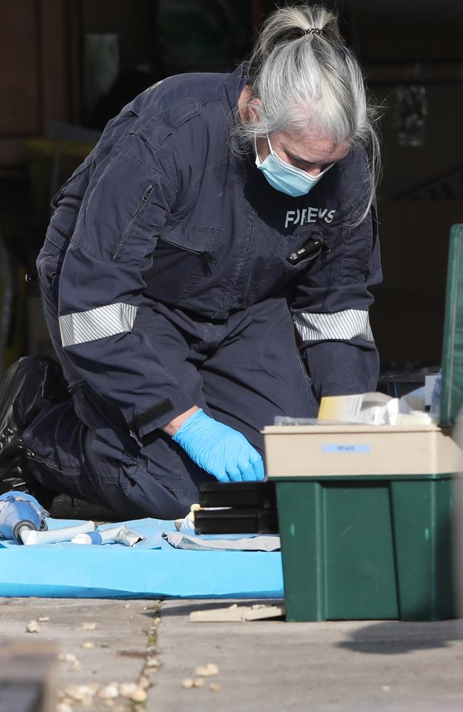 Police probe rubbish after Annette Brennan’s body was stuffed in a wheelie bin. Picture: David Crosling