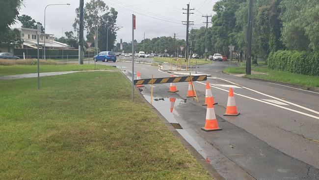 A ‘sinkhole’ has been blocked off by Council on Nepean St, Emu Plains.