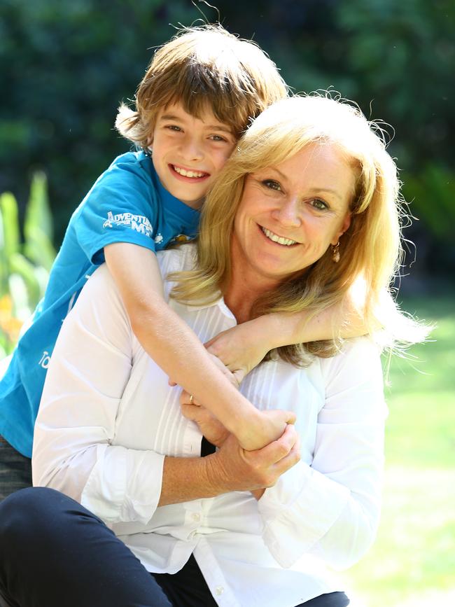 Hansen with her son Sam in 2014.