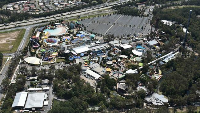 Aerial pics of Dreamworld. Picture: NIGEL HALLETT