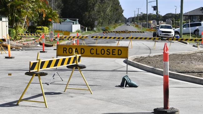 Carrs Drive roundabout work in Yamba - which will close the intersection over New Years