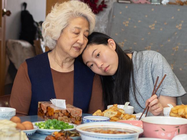 Shuzhen Zhao and Awkwafina in a scene from the movie The Farewell. Picture: Roadshow