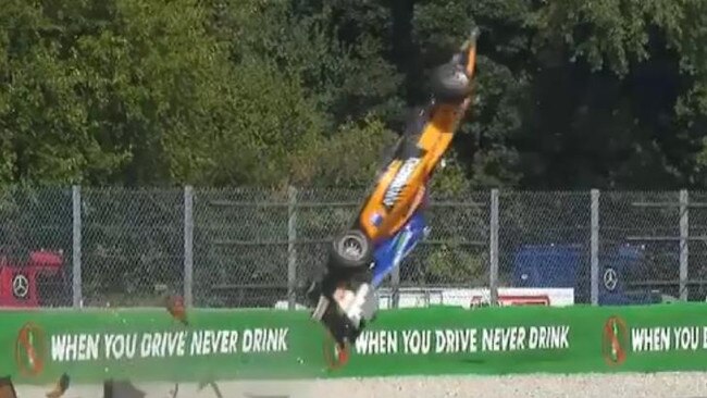 Australian Formula 3 driver Alex Peroni survived this spectacular crash. Credit: Fox Sports