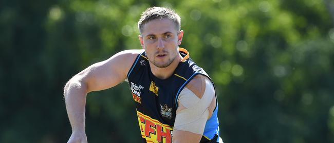 Jack Stockwell looks on during the Gold Coast Titans training session on the Gold Coast, Tuesday, August 14, 2018. Picture: AAP Image/Dave Hunt.