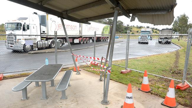 Crash scene on the Hume HWY Partridge VC Rest Area in Menagle were an 8 year old child was killed. Photo Jeremy Piper