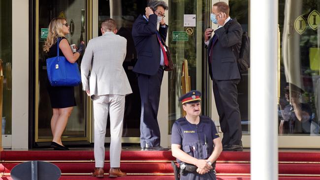 Delegates arrive for the talks in Vienna on Monday. Picture: Getty Images