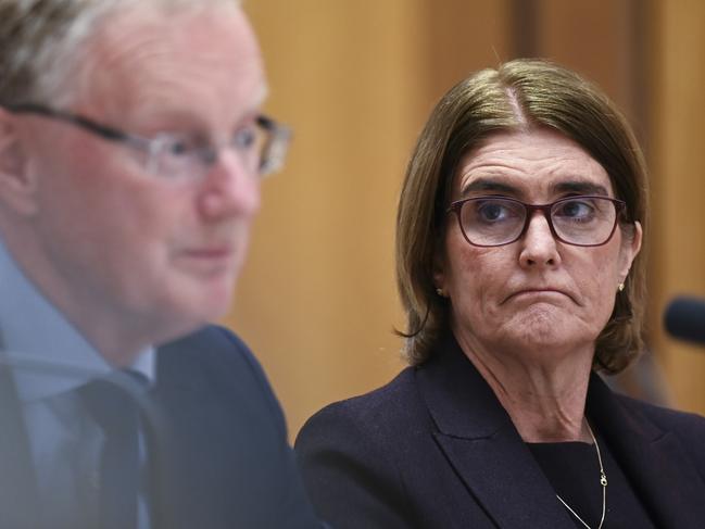 CANBERRA, AUSTRALIA, NewsWire Photos. AUGUST 11, 2023: Outgoing Reserve Bank governor Philip Lowe and incoming governor Michele Bullock appear before the House of Representatives Economics Committee at Parliament House in Canberra. Picture: NCA NewsWire / Martin Ollman