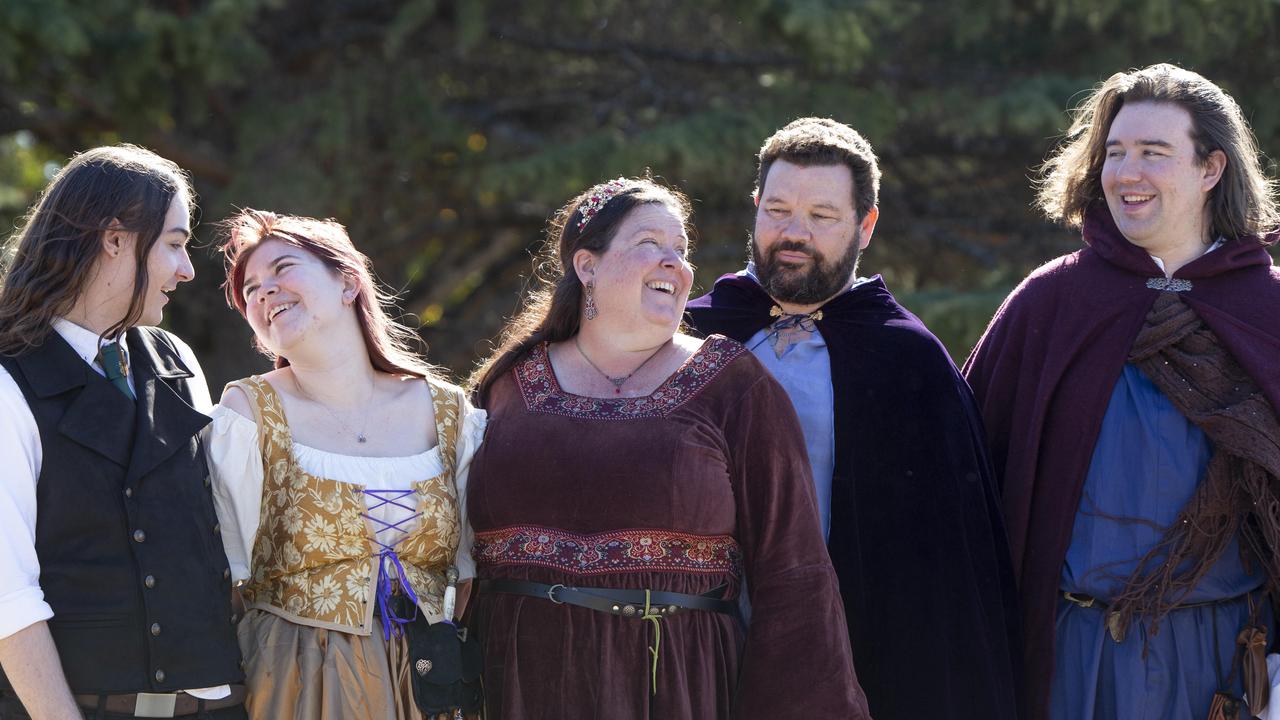 SA Medieval Fair in Paracombe. Nick , Amber, Merisa, Ji and Jack Allen. 5th May 2024. Picture: Brett Hartwig