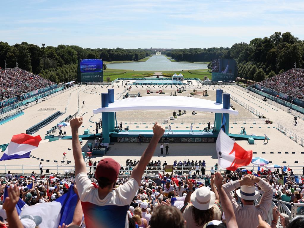 A general view of the Chateau de Versailles during the show jumping. (Photo by Alex Pantling/Getty Images)