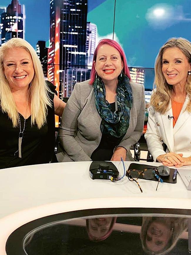 Daniel with WCS education officer Dannielle Miller and Jacinta Tynan on Sky News in 2019. (Picture: Supplied)