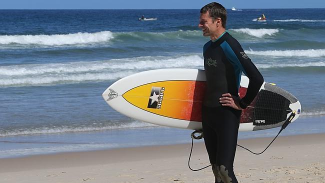 Sydney holiday-maker Carl Horn goes home tomorrow and was desperate to find some waves on the coast. Unfortunately Huey the surf god wasn’t co-operating. Picture Glenn Hampson