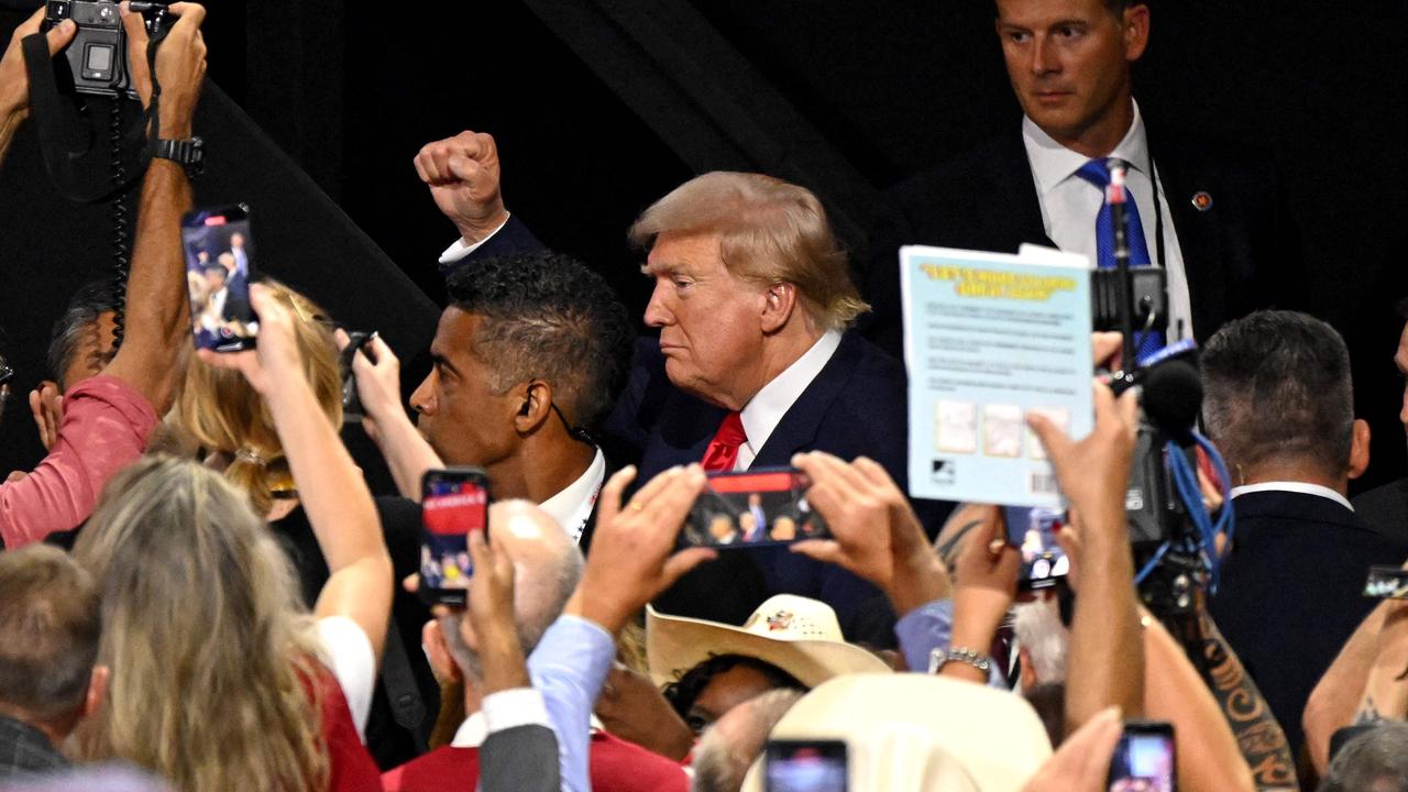 2024 Republican presidential candidate Donald Trump is greeted by excited supporters at the convention. Picture: Patrick T. Fallon/AFP