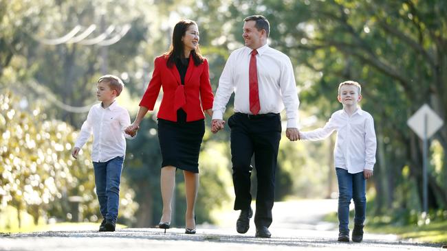 The Lumby-Hampson family walk down popular Carter Rd.