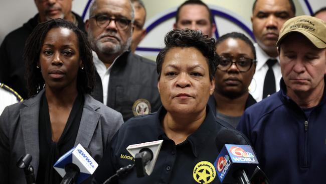 New Orleans Mayor Latoya Cantrell speaks to the media during a press conference on January 1 in New Orleans after at least 10 people were killed on Bourbon Street when a person allegedly drove into a crowd in the early morning hours of New Year's Day. Picture: Chris Graythen/Getty Images/AFP