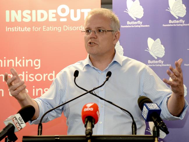 Prime Minister Scott Morrison has gained a point but still trails Bill Shorten. Picture: AAP