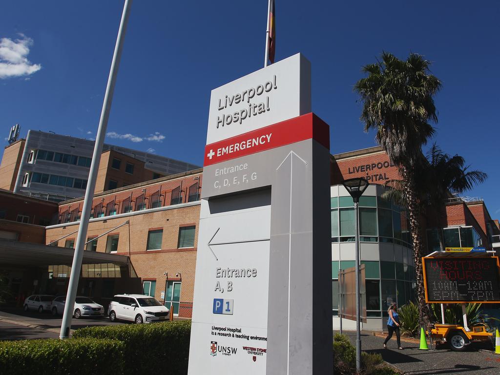 A cluster emerged from Liverpool Hospital in Sydney’s southwest. Picture: Lisa Maree Williams/Getty Images