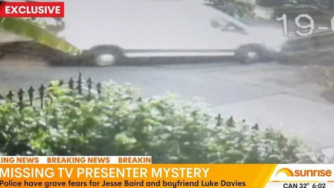 A white van is seen on CCTV outside Mr Baird’s Paddington home. Picture: 7 News