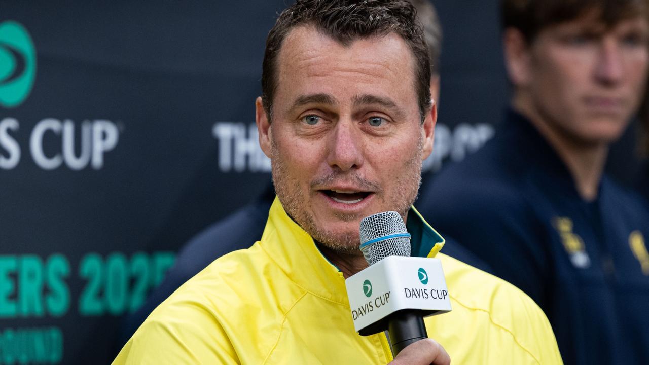 Hewitt during a meet and greet event for the Davis Cup Qualifier between Sweden and Australia in Sweden earlier this year