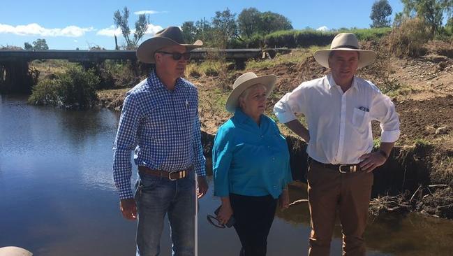 Barnaby Joyce meets with affected locals. Picture: Twitter