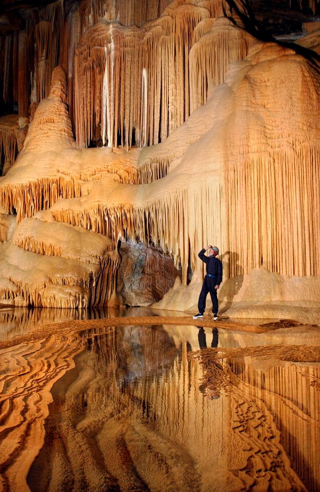 Inside the Kubla Khan cave at Mole Creek, which inspired the second novel by author Katherine Johnson. Picture: Alan Pryke