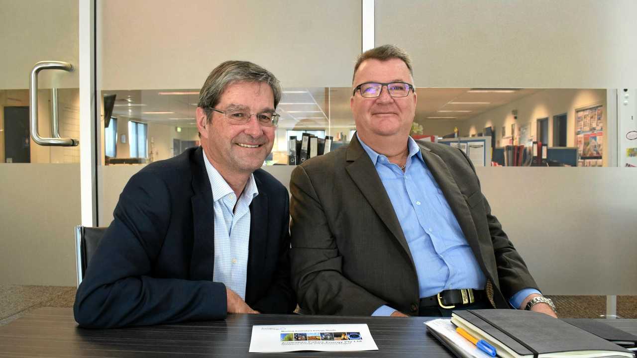 NEW PLANT: Australia Future Energy's chief operating officer Ron Higson and chief executive officer Kerry Parker anticipate construction to start in 2020 on the company's  above-ground coal gasification project. Picture: Tegan Annett