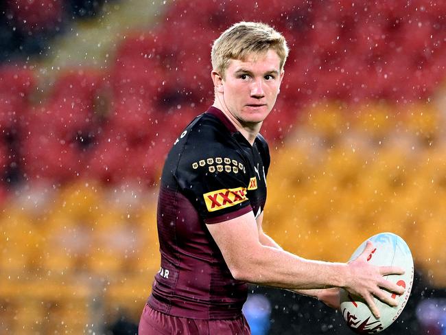 Tom Dearden will make his Origin debut at five-eighth. Picture: Bradley Kanaris/Getty