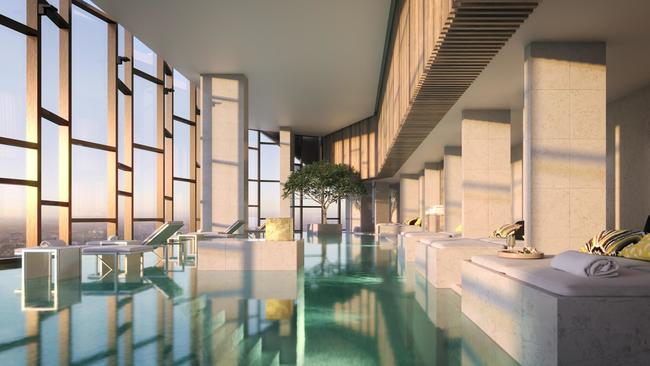 A render of the infinity pool at The Ritz-Carlton, Melbourne.