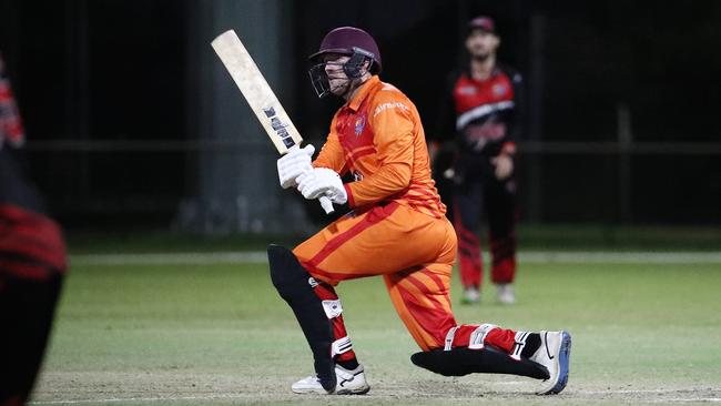 Piccones Badgers batsman Jake Roach made 35 runs of 13 balls in the Barrier Reef Big Bash grand final match against the Twomey Schrieber Thunder at Griffiths Park, Manunda. Picture: Brendan Radke