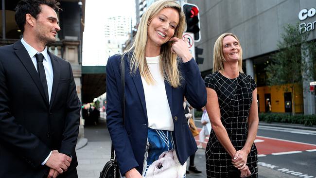 Kelly Landry smiles after leaving the Downing Centre yesterday. Picture: Kristi Miller